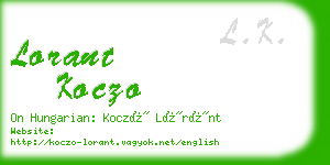 lorant koczo business card